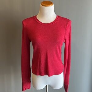 Michael Stars Palmer Crop Top Red Ribbed M EUC